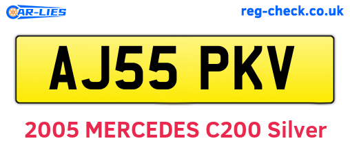 AJ55PKV are the vehicle registration plates.