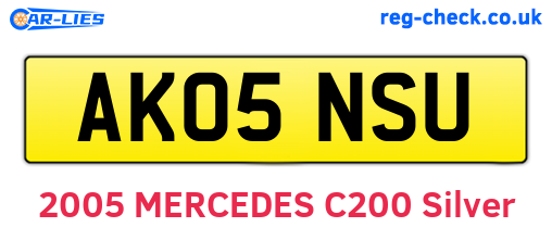 AK05NSU are the vehicle registration plates.