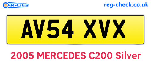 AV54XVX are the vehicle registration plates.