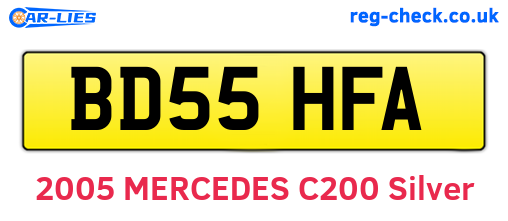 BD55HFA are the vehicle registration plates.