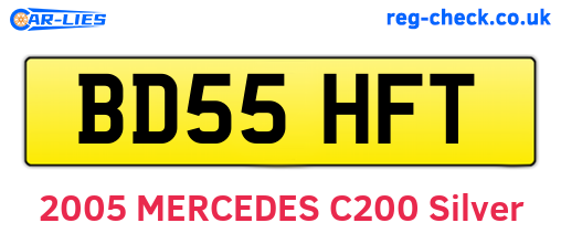 BD55HFT are the vehicle registration plates.