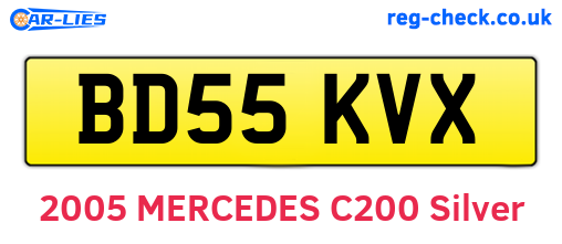 BD55KVX are the vehicle registration plates.