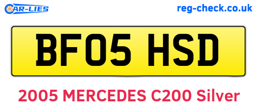 BF05HSD are the vehicle registration plates.