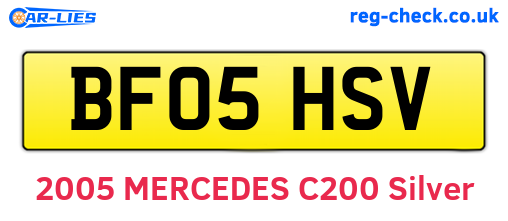 BF05HSV are the vehicle registration plates.