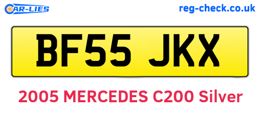 BF55JKX are the vehicle registration plates.