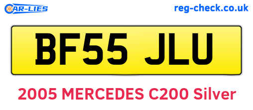 BF55JLU are the vehicle registration plates.