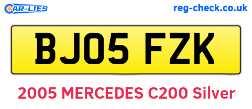 BJ05FZK are the vehicle registration plates.