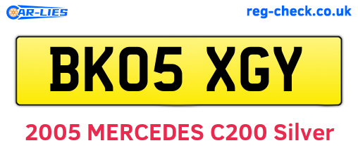 BK05XGY are the vehicle registration plates.