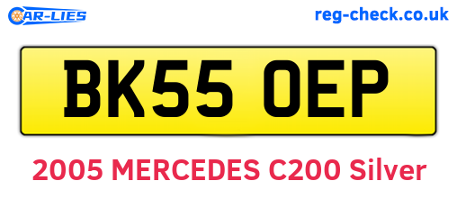 BK55OEP are the vehicle registration plates.