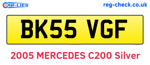 BK55VGF are the vehicle registration plates.