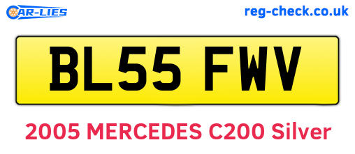 BL55FWV are the vehicle registration plates.