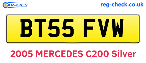 BT55FVW are the vehicle registration plates.