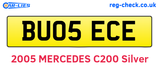 BU05ECE are the vehicle registration plates.