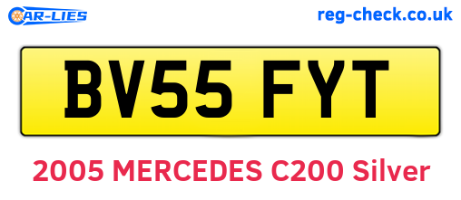 BV55FYT are the vehicle registration plates.