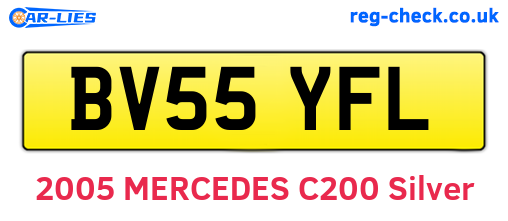 BV55YFL are the vehicle registration plates.
