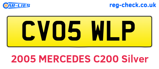 CV05WLP are the vehicle registration plates.