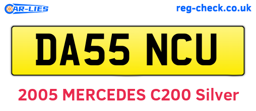 DA55NCU are the vehicle registration plates.