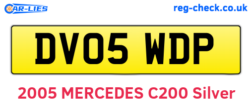 DV05WDP are the vehicle registration plates.