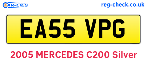 EA55VPG are the vehicle registration plates.