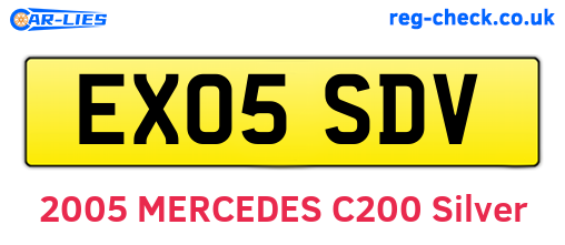 EX05SDV are the vehicle registration plates.