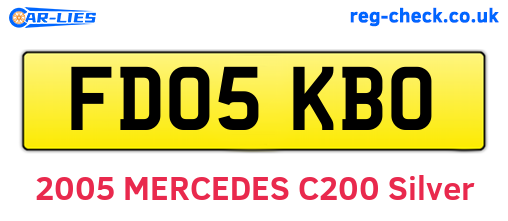 FD05KBO are the vehicle registration plates.