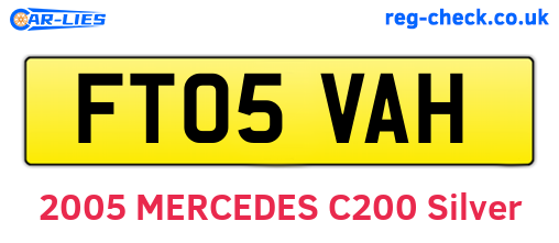 FT05VAH are the vehicle registration plates.