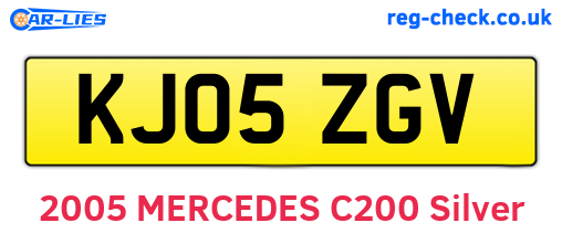 KJ05ZGV are the vehicle registration plates.