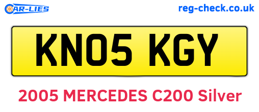 KN05KGY are the vehicle registration plates.