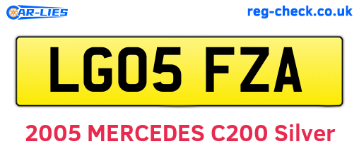 LG05FZA are the vehicle registration plates.