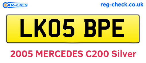 LK05BPE are the vehicle registration plates.