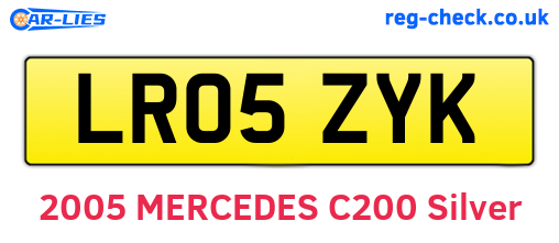 LR05ZYK are the vehicle registration plates.