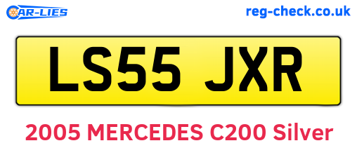 LS55JXR are the vehicle registration plates.