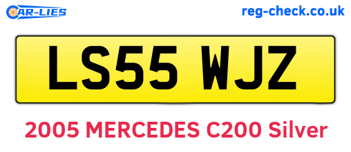LS55WJZ are the vehicle registration plates.