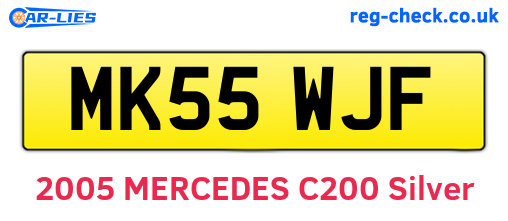 MK55WJF are the vehicle registration plates.