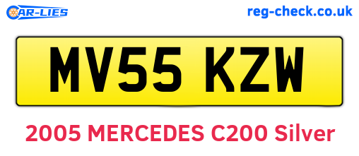 MV55KZW are the vehicle registration plates.