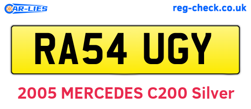 RA54UGY are the vehicle registration plates.