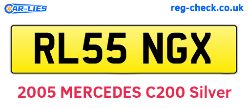 RL55NGX are the vehicle registration plates.