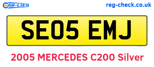 SE05EMJ are the vehicle registration plates.