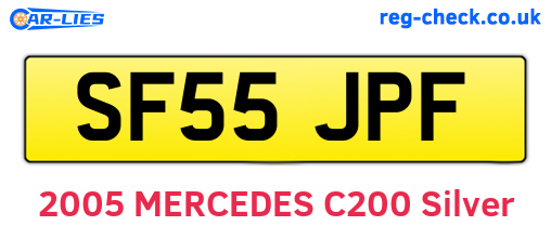 SF55JPF are the vehicle registration plates.