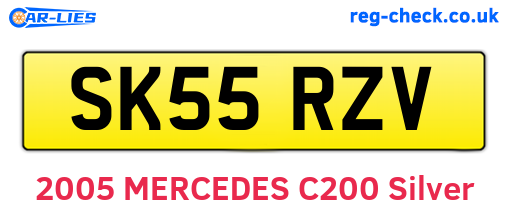 SK55RZV are the vehicle registration plates.