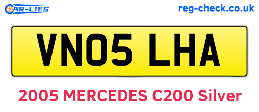VN05LHA are the vehicle registration plates.