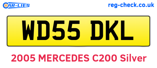 WD55DKL are the vehicle registration plates.