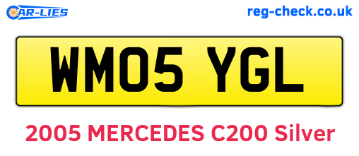 WM05YGL are the vehicle registration plates.