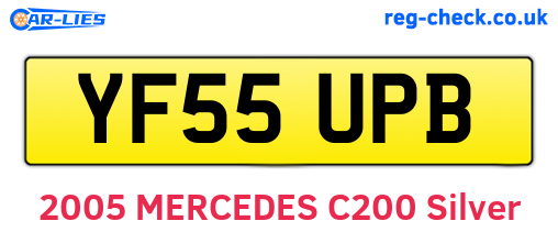 YF55UPB are the vehicle registration plates.