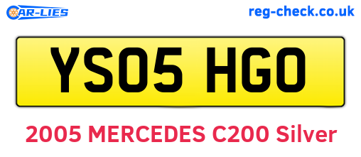 YS05HGO are the vehicle registration plates.