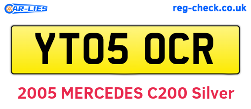 YT05OCR are the vehicle registration plates.
