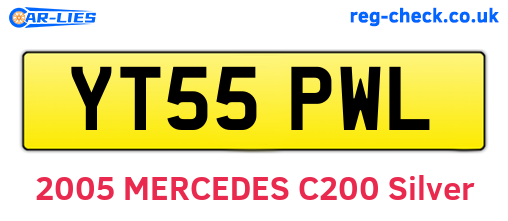 YT55PWL are the vehicle registration plates.