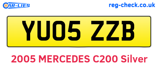 YU05ZZB are the vehicle registration plates.