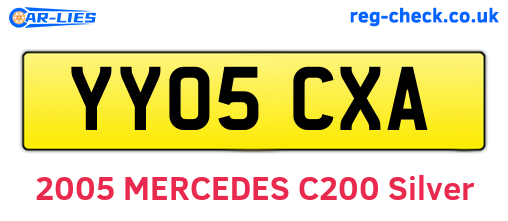 YY05CXA are the vehicle registration plates.