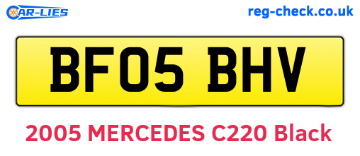BF05BHV are the vehicle registration plates.
